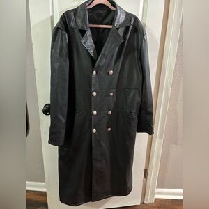 Faux Leather Trench Coat